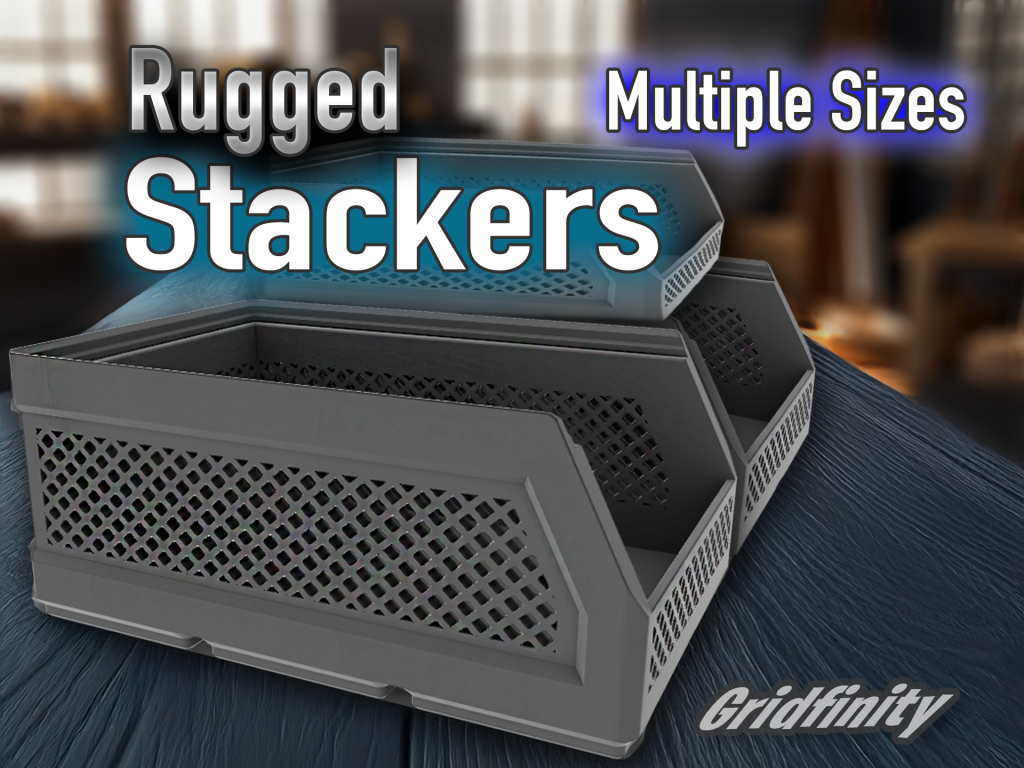مقاوم گریدفینیتی ذخیره‌سازی بین‌ها — Rugged Stackers - Gridfinity Storage Bins