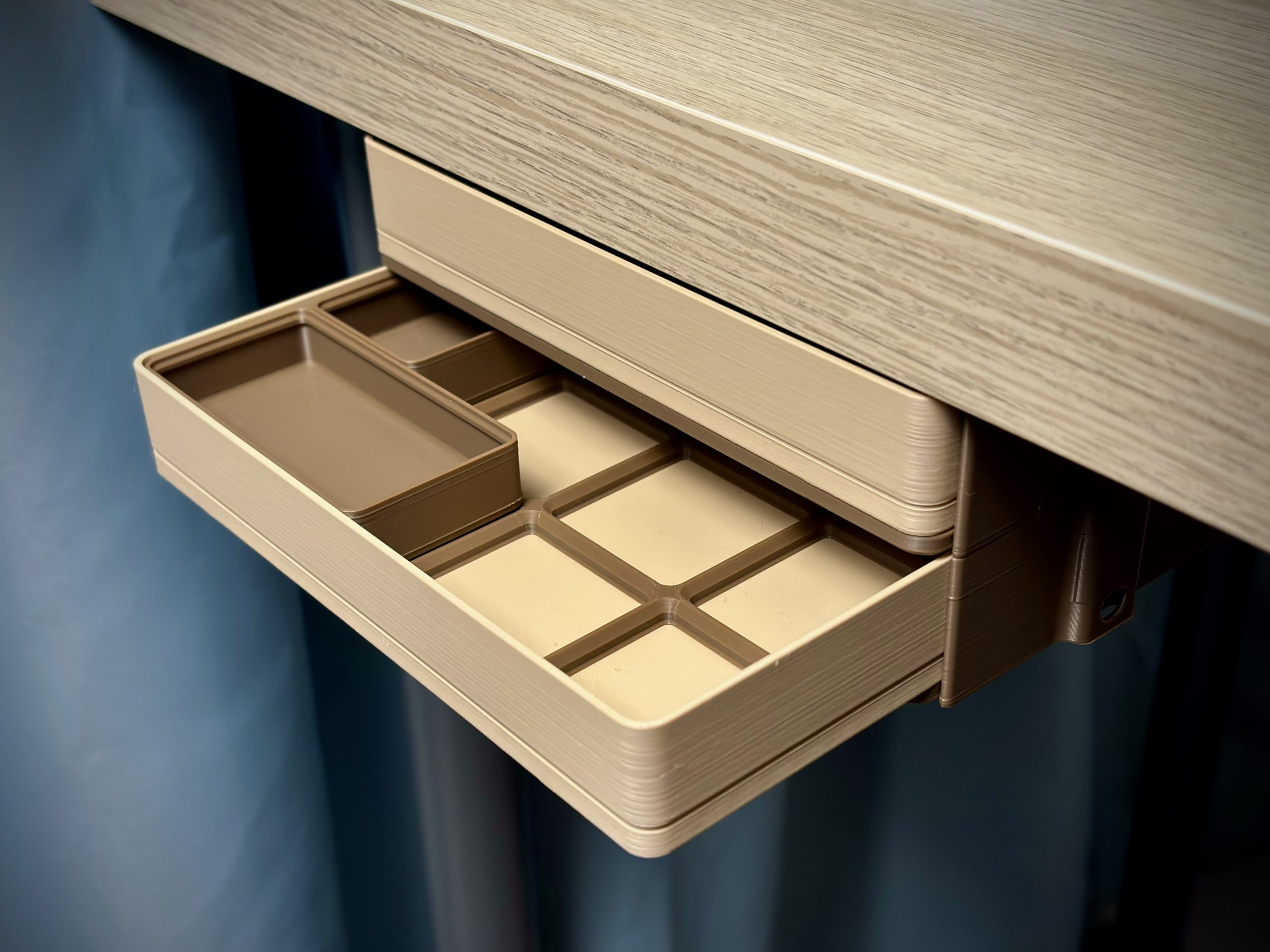 میز کشو ماژولار گریدفینیتی — Under Desk Drawer Modular | Push Lock| Gridfinity