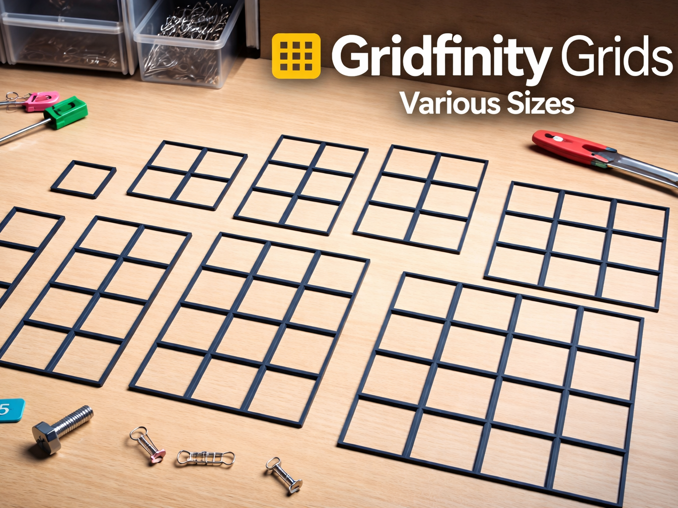 گریدفینیتی گرید — Gridfinity Grid Various Sizes
