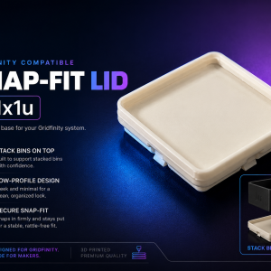 گریدفینیتی — Gridfinity Snap-Fit Lid 1x1x1u