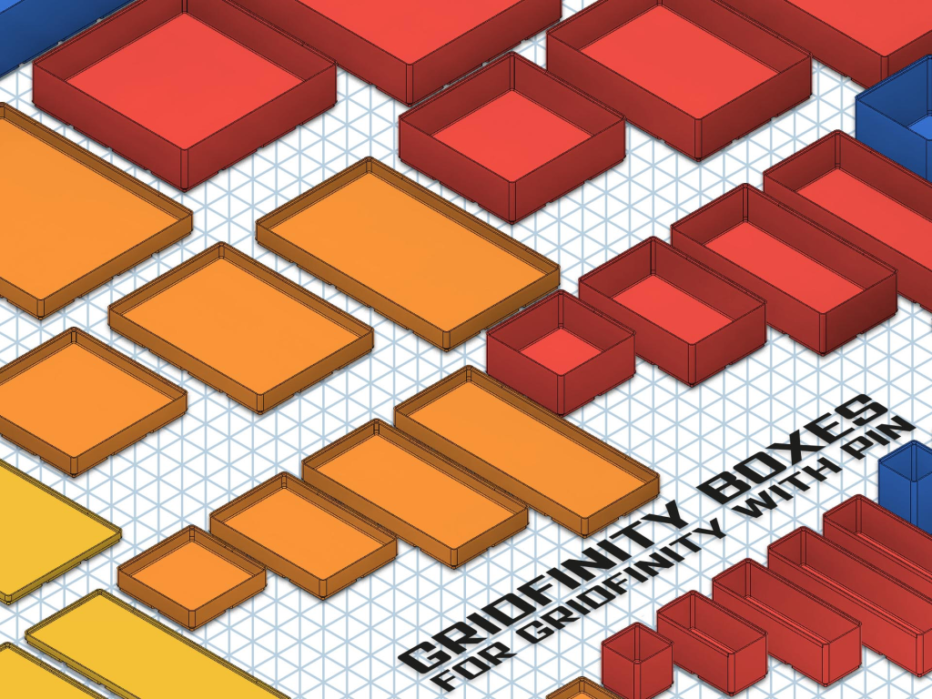 گریدفینیتی جعبهها — Gridfinity Boxes for Gridfinity with Pin